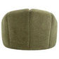 Madeley Chenille Swivel Occasional Chair in Olive - Chocolate Wood
