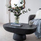 BARDOT OVAL CEMENT COFFEE TABLE BLACK - MyChocolateWood