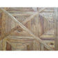 BECK RECYCLED ELM RUSTIC CONSOLE/HALL TABLE PARQUETRY TOP BLACK IRON BASE - MyChocolateWood
