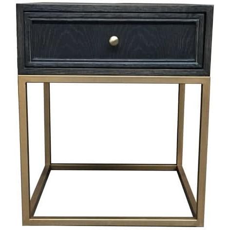 DIMANTA DESIGNER  1-DRAWER SIDE TABLE/LAMP TABLE BLACK - MyChocolateWood