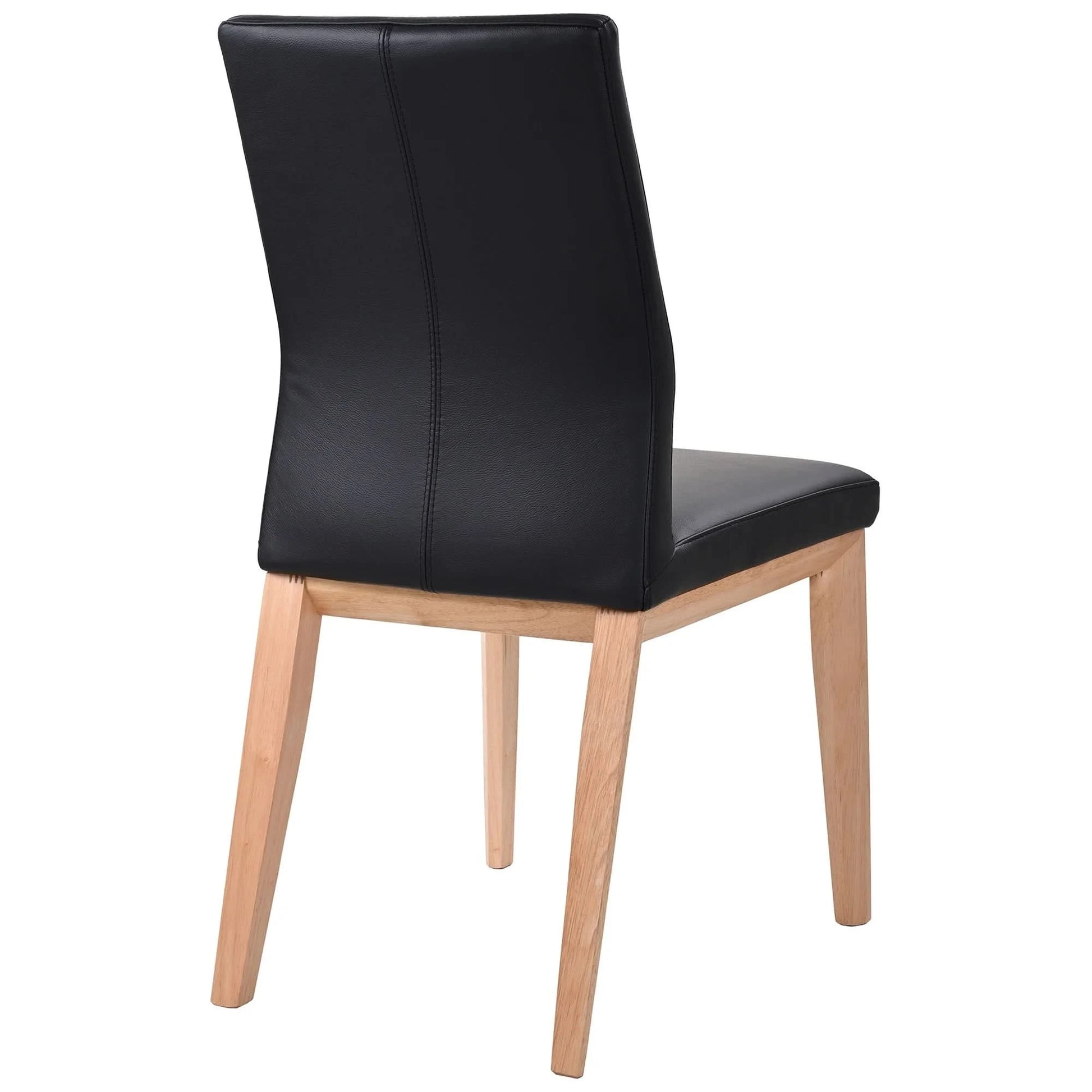 OAKLEY LEATHER DINING CHAIR BLACK - MyChocolateWood