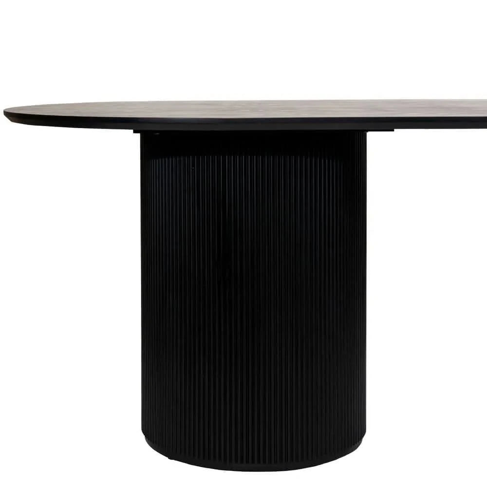 BELGRAVIA OVAL DINING TABLE 240CM SATIN BLACK - MyChocolateWood