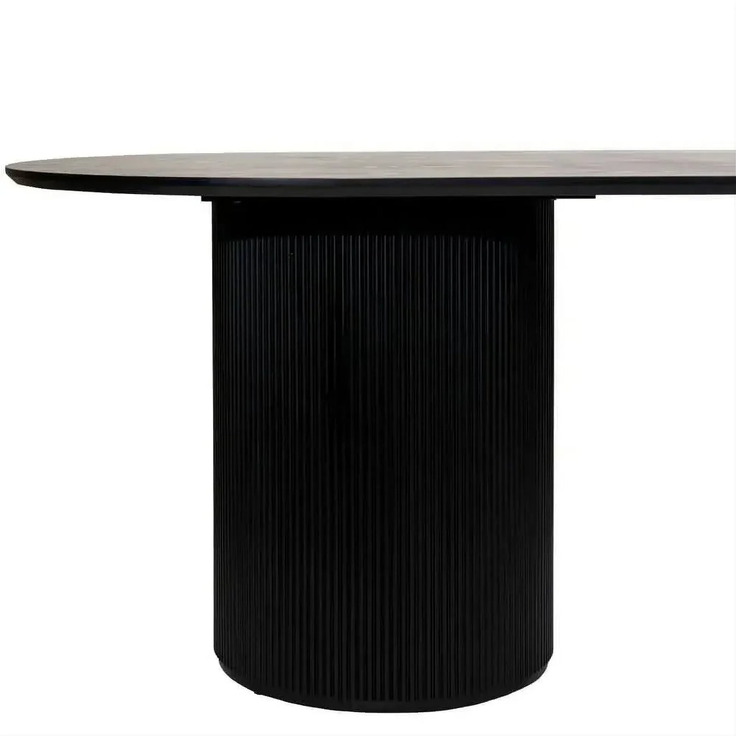 Belgravia Oval Dining Table 240cm in Satin Black - Chocolate Wood