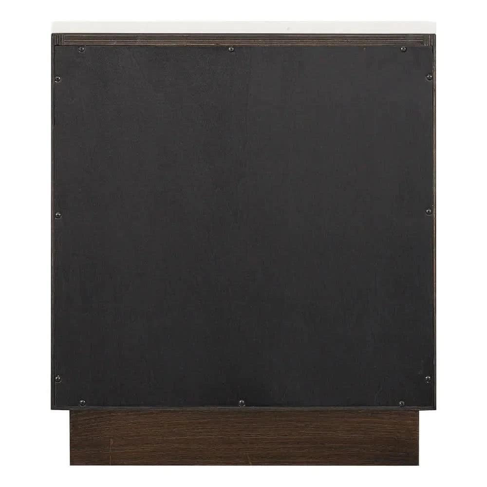 HAMPSHIRE BLACK MARBLE/SMOKED OAK 2-DRAWER BEDSIDE TABLE - MyChocolateWood