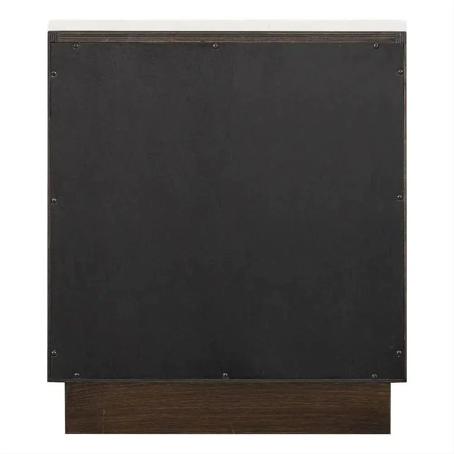 Hampshire 2-Drawer Bedside Table in Smoked Oak with Black Marble Top - Chocolate Wood