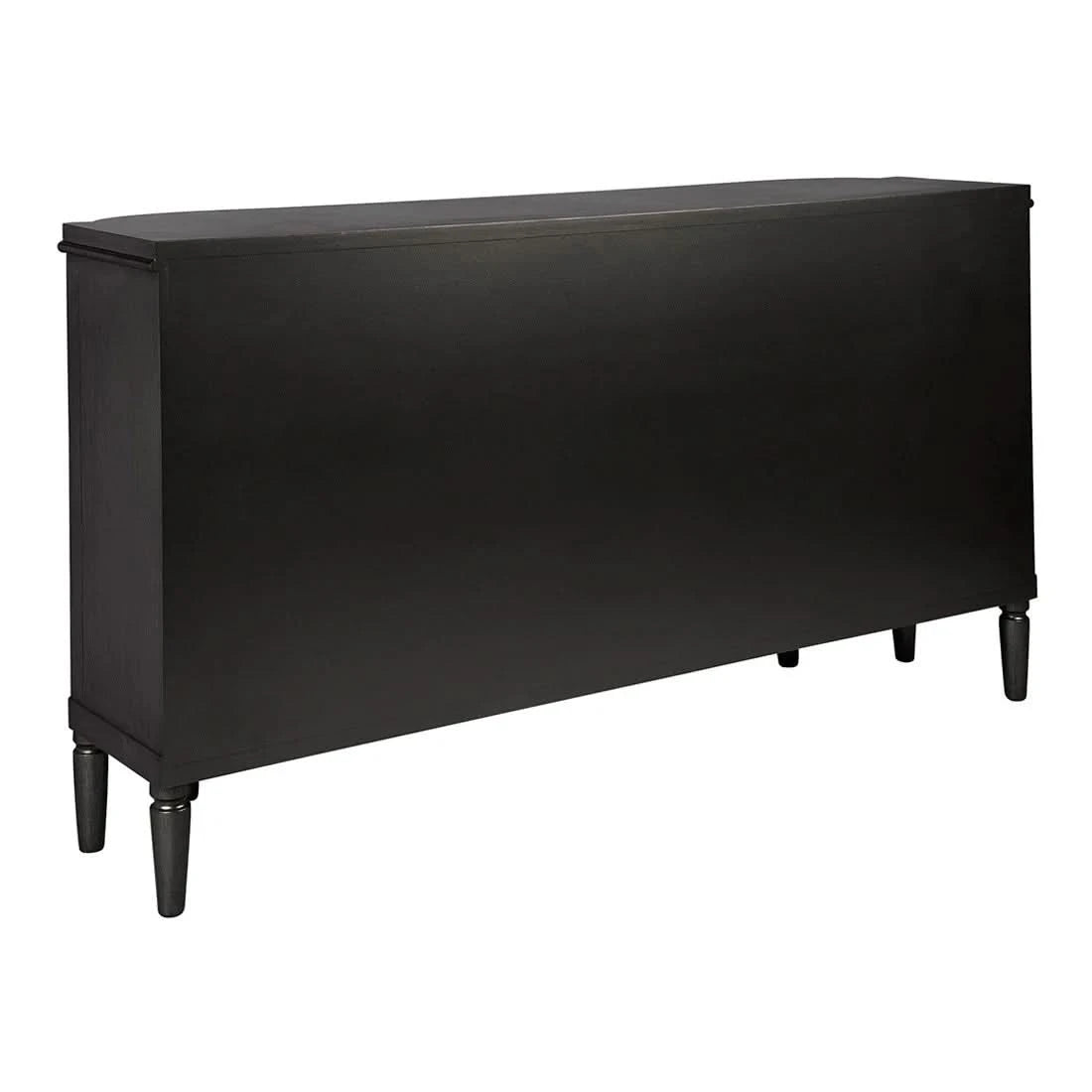 DIANNA MARBLE ART DECO 6 DRAWER CHEST OF DRAWERS ACCENT CHEST BLACK - MyChocolateWood
