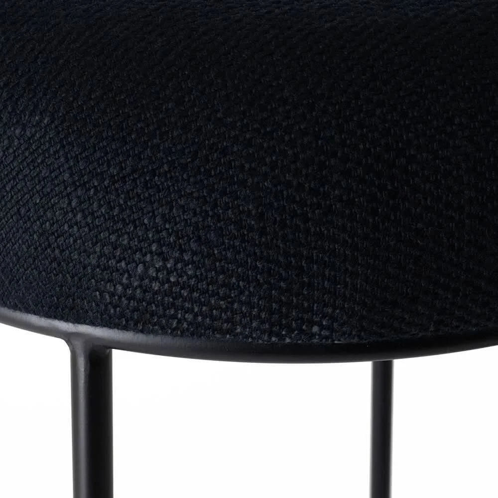 JACE BLACK STEEL BAR STOOL - BLACK LINEN - MyChocolateWood