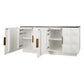 HAMPSHIRE RIVER BROWN MARBLE/WHITE OAK 4-DOOR BUFFET/SIDEBOARD - MyChocolateWood
