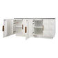 Hampshire 4-Door Buffet in White Oak with Black Marble Top - Chocolate Wood
