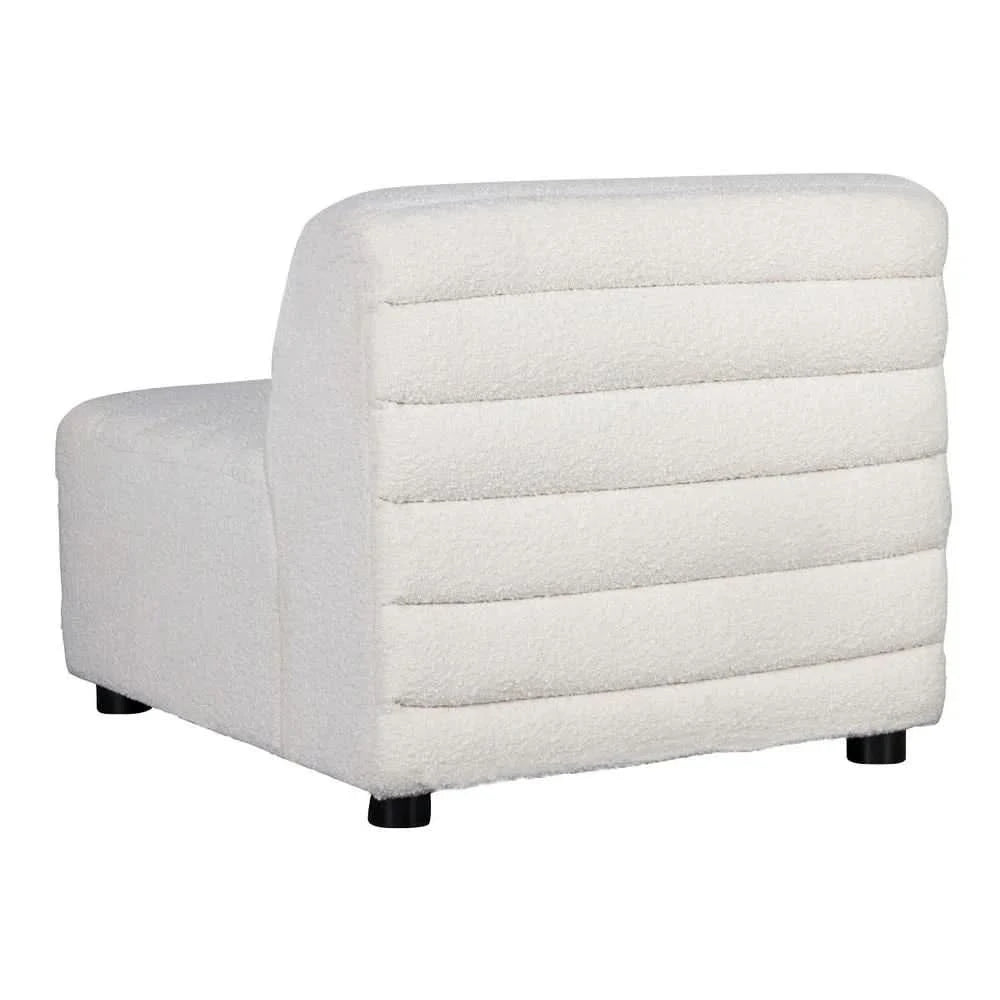 MEREDITH BOUCLE OCCASIONAL CHAIR LOUNGE CHAIR WHITE - MyChocolateWood