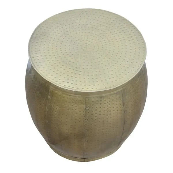 SETH BRASS LOOK RUSTIC HAMMERED SIDE TABLE/LAMP TABLE/ACCENT TABLE - MyChocolateWood
