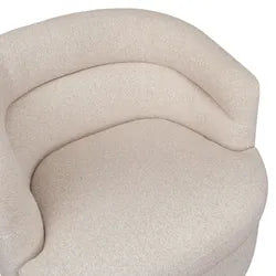 BRYNN  SWIVEL BOUCLE ARMCHAIR WHITE - MyChocolateWood