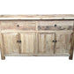 Gibraltar Rustic Recycled Elm 4-Door 2-Drawer Sideboard / Buffet with Parquetry Top 160cm - Chocolate Wood
