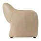 Anders Top Grain Cow Leather Armchair in Cappuccino Cream - Chocolate Wood