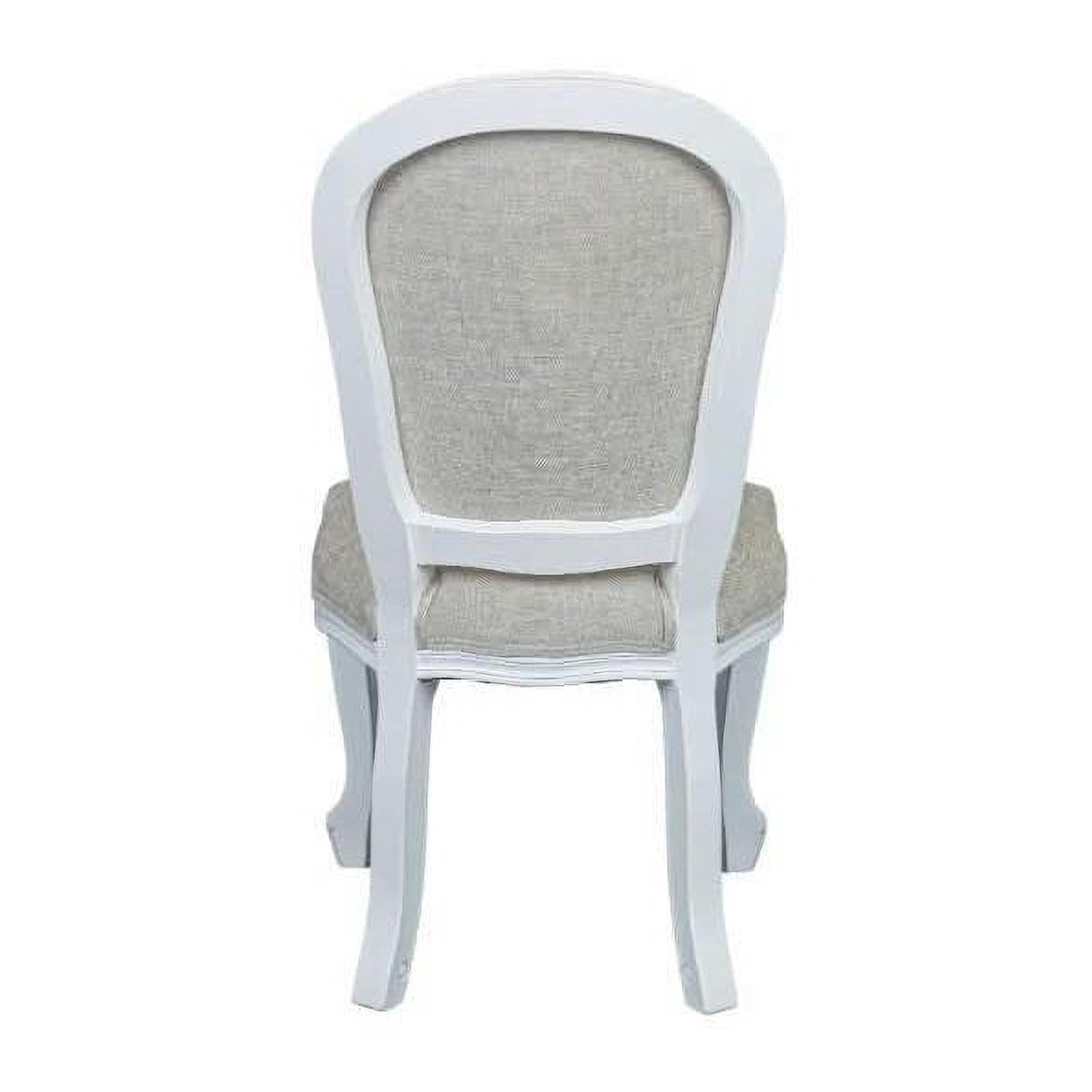 Sherborne white rubberwood dining chair by Chocolate Wood, showcasing a sleek design with a white finish and sturdy wooden frame.