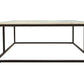 VINTRY COFFEE TABLE - WHITE MARBLE TOP ON BLACK BASE