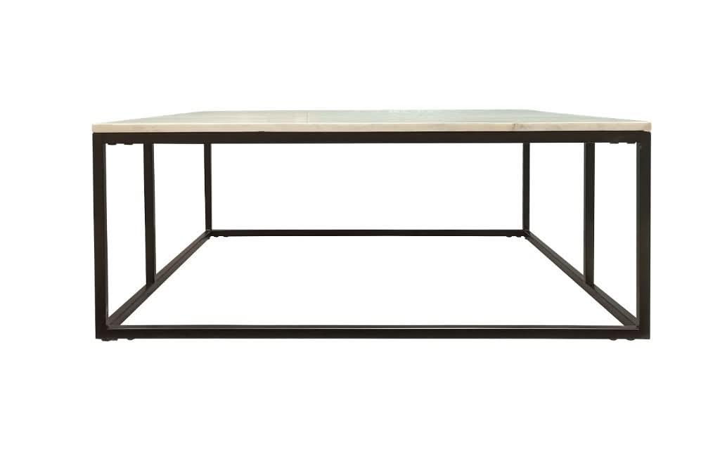 VINTRY COFFEE TABLE - WHITE MARBLE TOP ON BLACK BASE