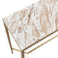 MELINA CONSOLE TABLE/HALL TABLE PINK MARBLE/GOLD STAINLESS STEEL - MyChocolateWood