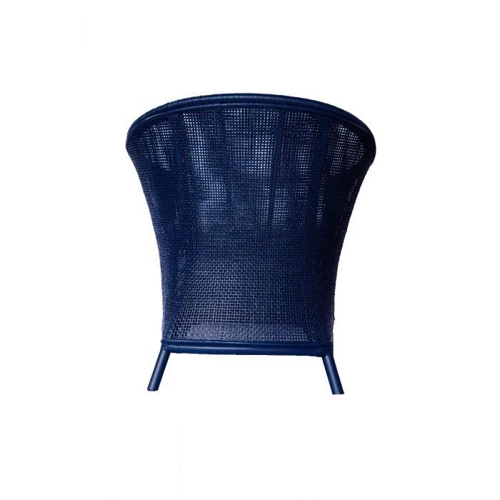 SHERIDAN RATTAN ARMCHAIR ACCENT CHAIR/ LOUNGE CHAIR DEEP BLUE - MyChocolateWood
