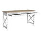 CHRISTA HAMPTON SOLID ACACIA 2-DOOR DESK  LIGHT OAK TOP/WHITE BASE - MyChocolateWood
