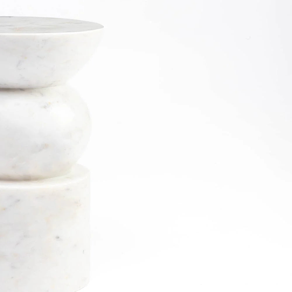 CORNELIUS  SOLID MARBLE TABLE/SIDE TABLE/LAMP TABLE/ACCENT TABLE - MyChocolateWood