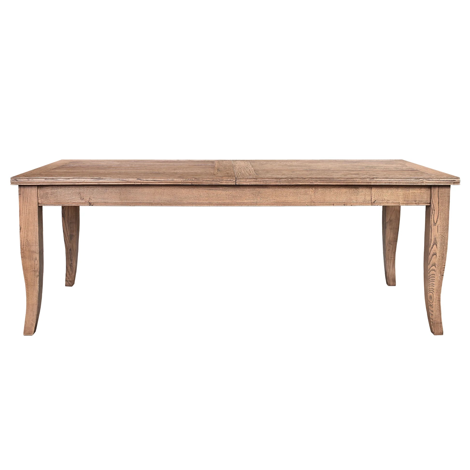 VAILLANT CURVED LEG ELM DOUBLE EXTENSION DINING TABLE W210/260/310 - MyChocolateWood