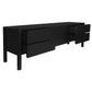 Adelle Solid Mindi Timber 2-Door 4-Drawer Entertainment Unit 180cm in Black - Chocolate Wood