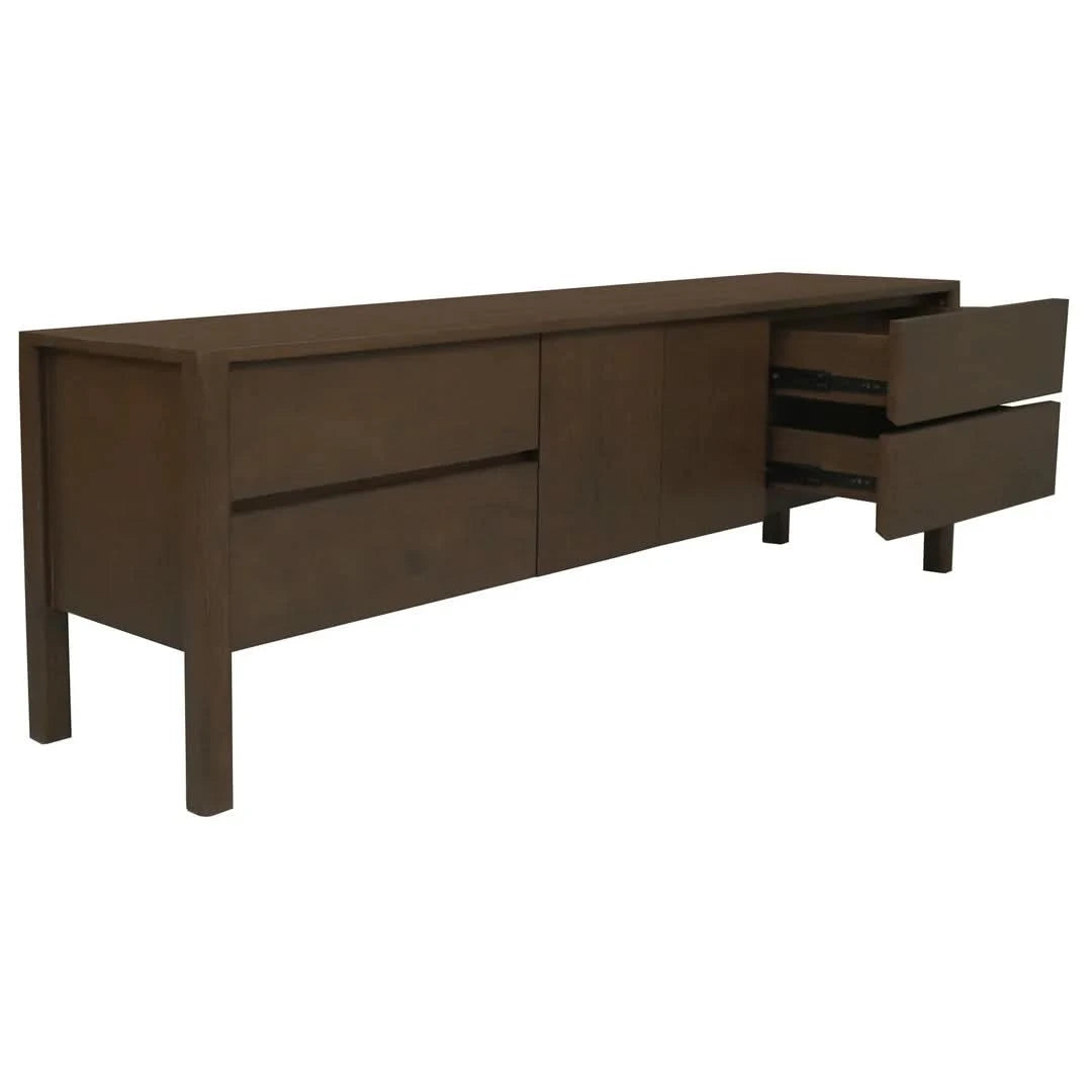 ADELLE SOLID MINDI WOOD 2-DOOR 4-DRAWER ENTERTAINMENT UNIT WALNUT (Copy) - MyChocolateWood