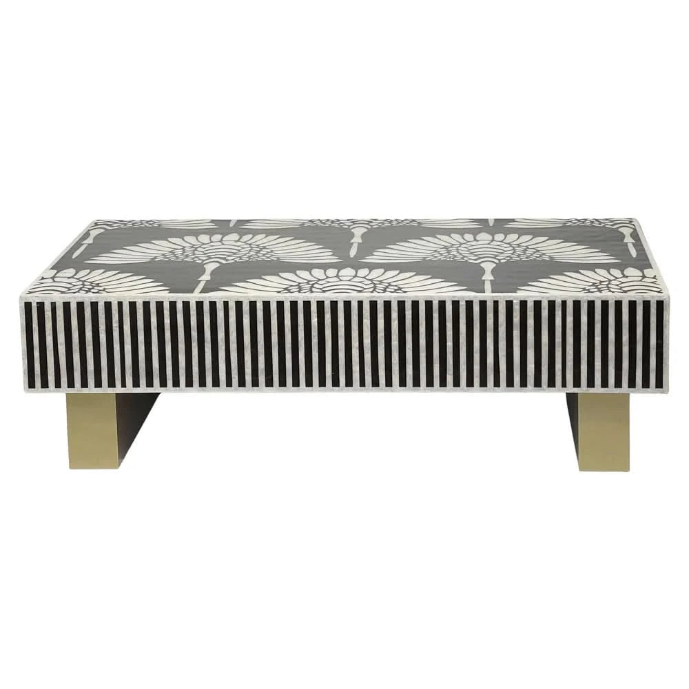 THE CRISANTH MOTHER OF PEARL HAND INLAY COFFEE TABLE - MyChocolateWood