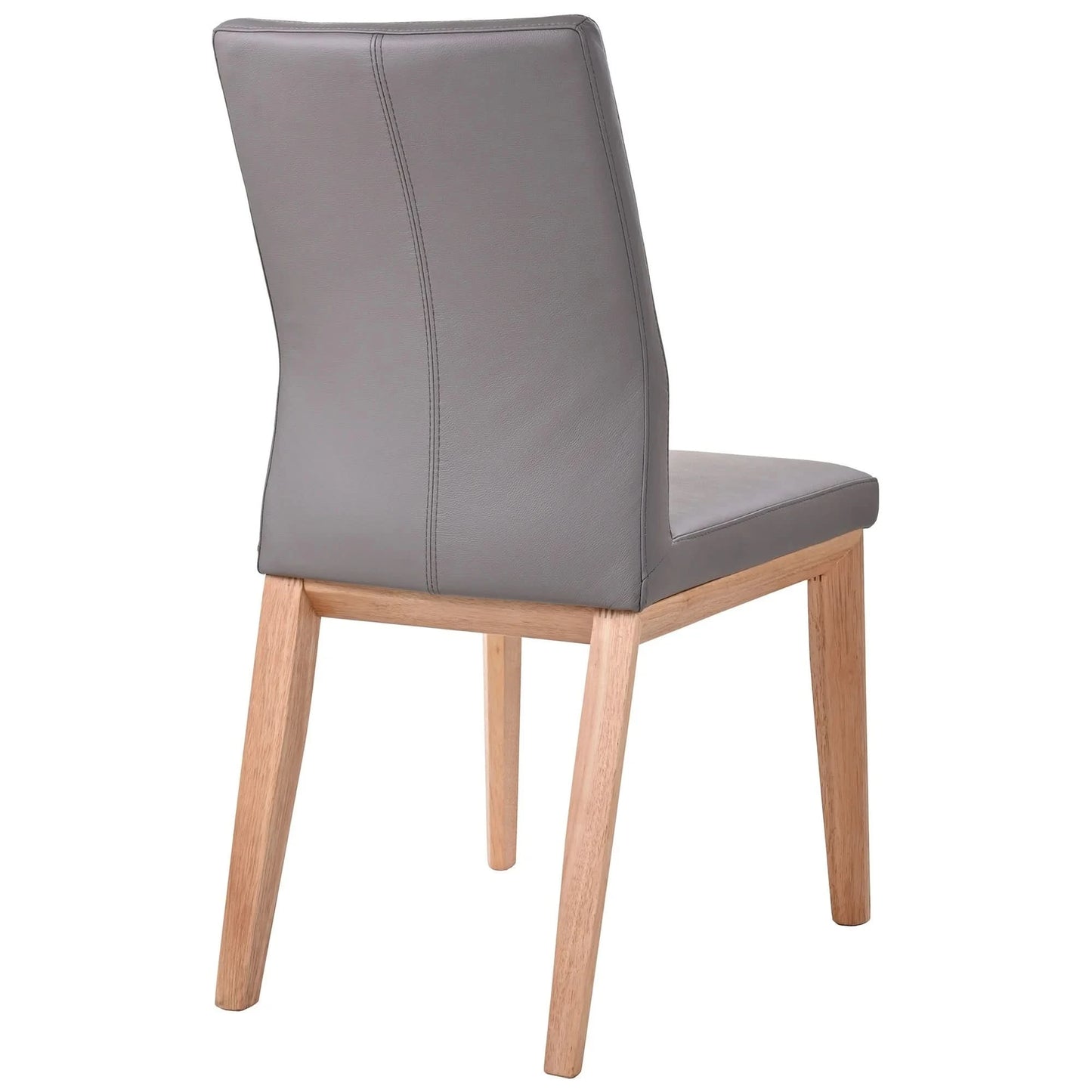 OAKLEY LEATHER DINING CHAIR MID-GRAY/NATURAL - MyChocolateWood