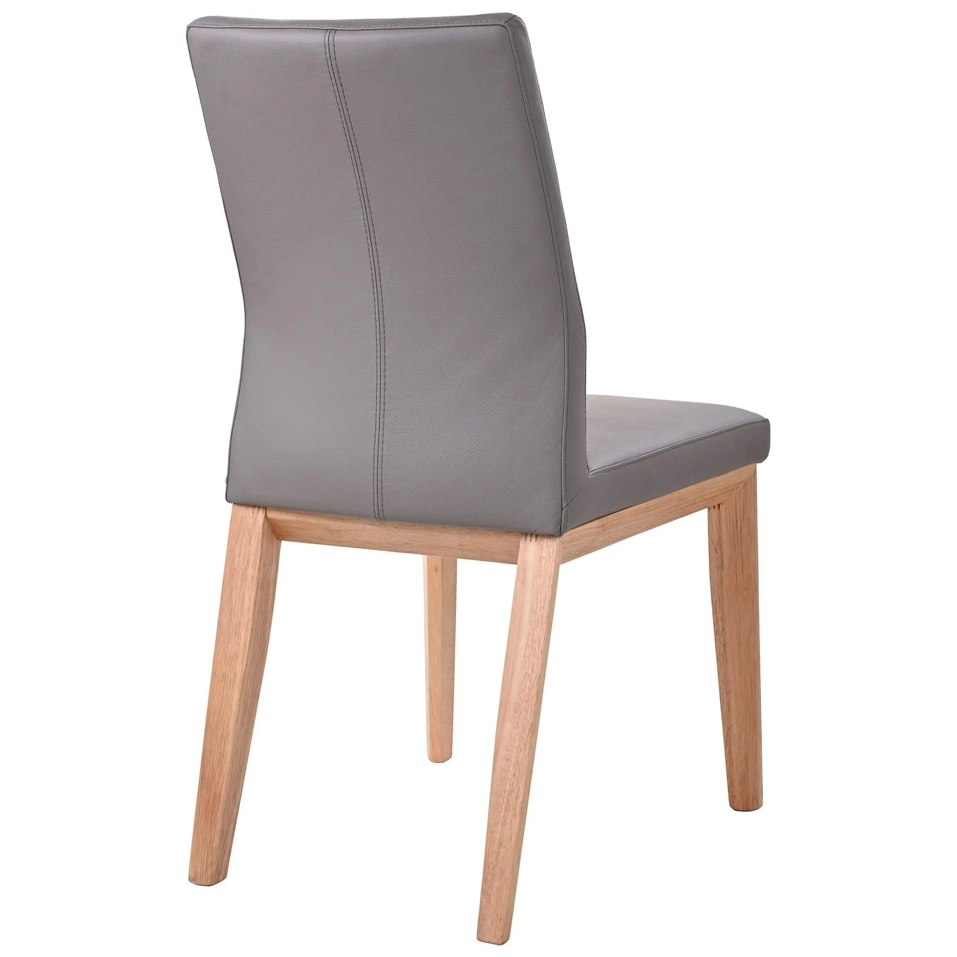 OAKLEY LEATHER DINING CHAIR MID-GRAY/NATURAL - MyChocolateWood
