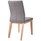 Oakley Leather Dining Chair in Mid Gray with Natural Legs - Chocolate Wood
