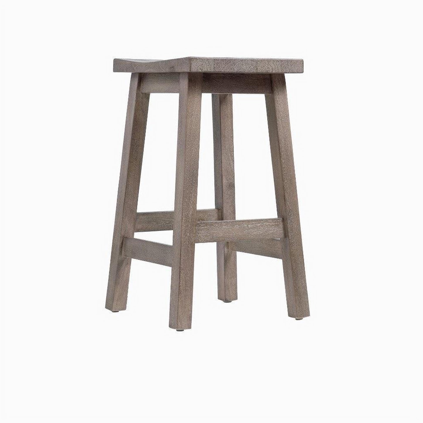 Papaya Solid Mango Wood Kitchen Stool in Grey Wash - Chocolate Wood