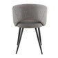 Aimar Fabric Dining Chair in Grey - Chocolate Wood