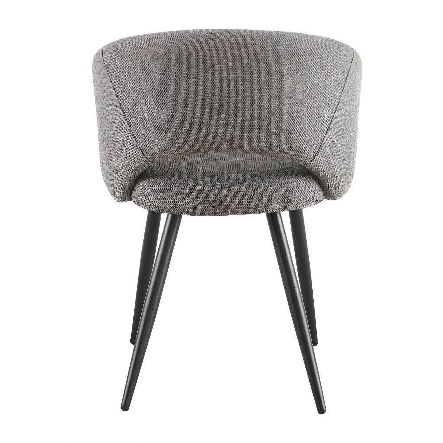 Aimar Fabric Dining Chair in Grey - Chocolate Wood