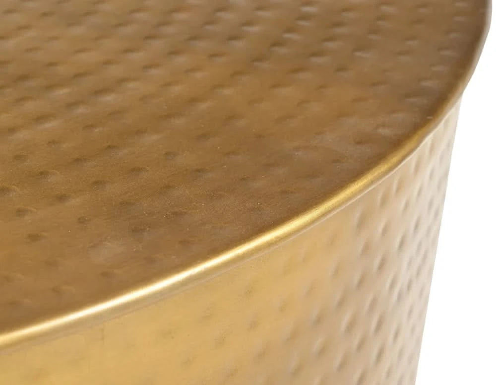 ELIAS ROUND HAMMERED IRON COFFEE TABLE - MyChocolateWood