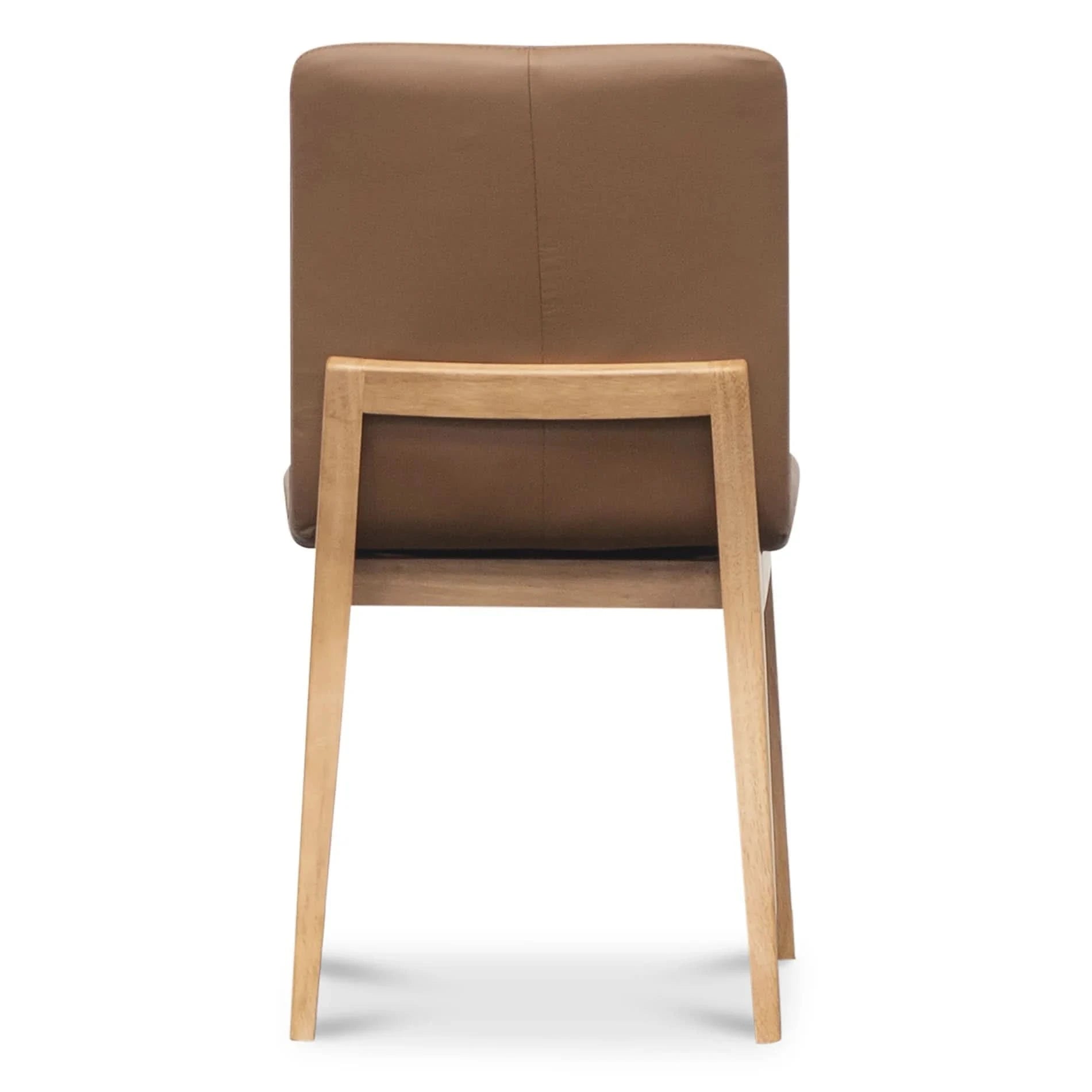 HARDIN LEATHER DINING CHAIR COGNAC/NATURAL - MyChocolateWood