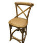 EMERSON NATURAL CROSS BACK BAR STOOL WITH RATTAN SEAT - 65CM SEAT HEIGHT - MyChocolateWood