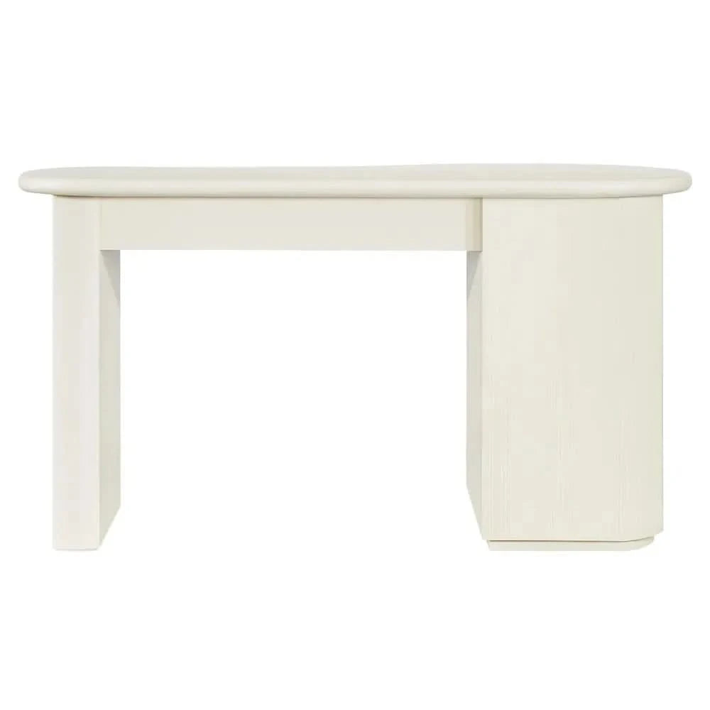 DELMAR  ASHWOOD VENEER 4-DRAWER HOME OFFICE DESK/ STUDENT DESK BONE IVORY - MyChocolateWood