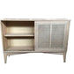 BAHAMAS CABINET SIDEBOARD SLIDING RATTAN DOORS/ SOLID OAK NATURAL COLOUR 120CM - MyChocolateWood