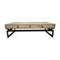 JESPIE RECYCLED ELM & IRON COFFEE TABLE NATURAL - MyChocolateWood