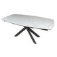 DORIT SWIVEL EXTENSION CERAMIC GLASS DINING TABLE WHITE W:120/180CM - MyChocolateWood