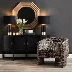 GRETCHEN LEOPARD CHENILLE ARMCHAIR - MyChocolateWood