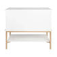 MORETTI 2-DRAWER BEDSIDE TABLE SATIN WHITE/GOLD LARGE - MyChocolateWood