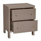 Jayla Large 2-Drawer Bedside Table in Taupe - Chocolate Wood