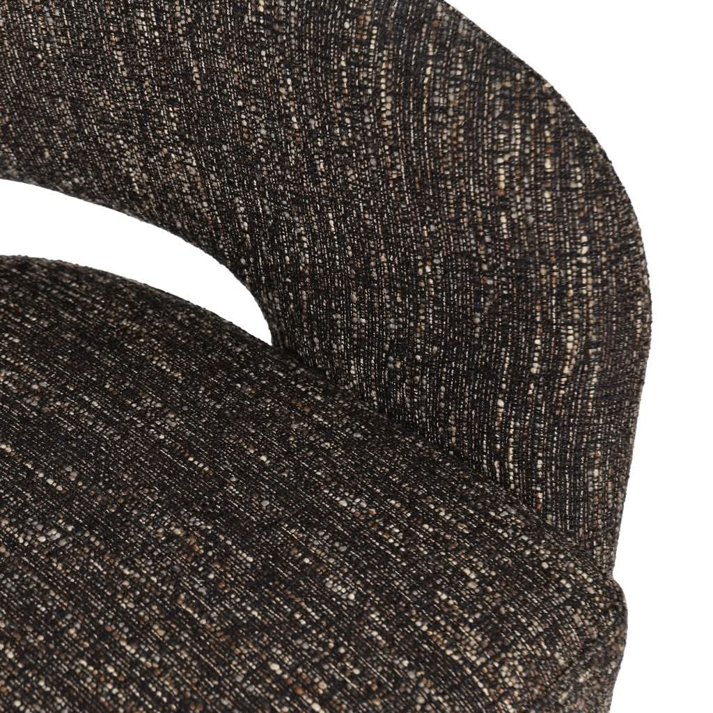 LESTER FABRIC ACCENT ARMCHAIR 360 DEGREE SWIVEL CHOCOLATE - MyChocolateWood