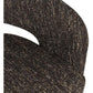 Lester Fabric Accent Armchair with 360 Degree Swivel in Chocolate - Chocolate Wood