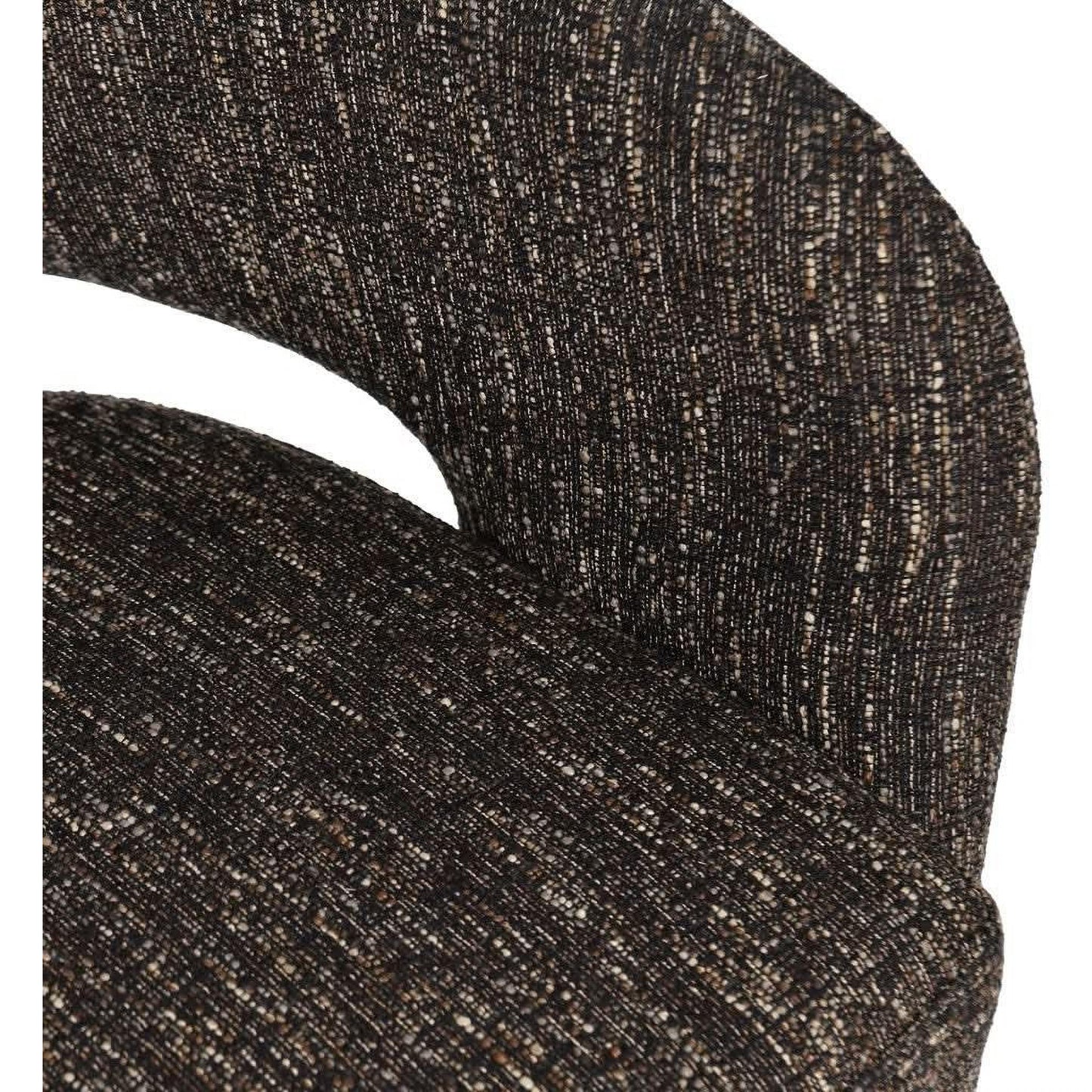 Lester Fabric Accent Armchair with 360 Degree Swivel in Chocolate - Chocolate Wood