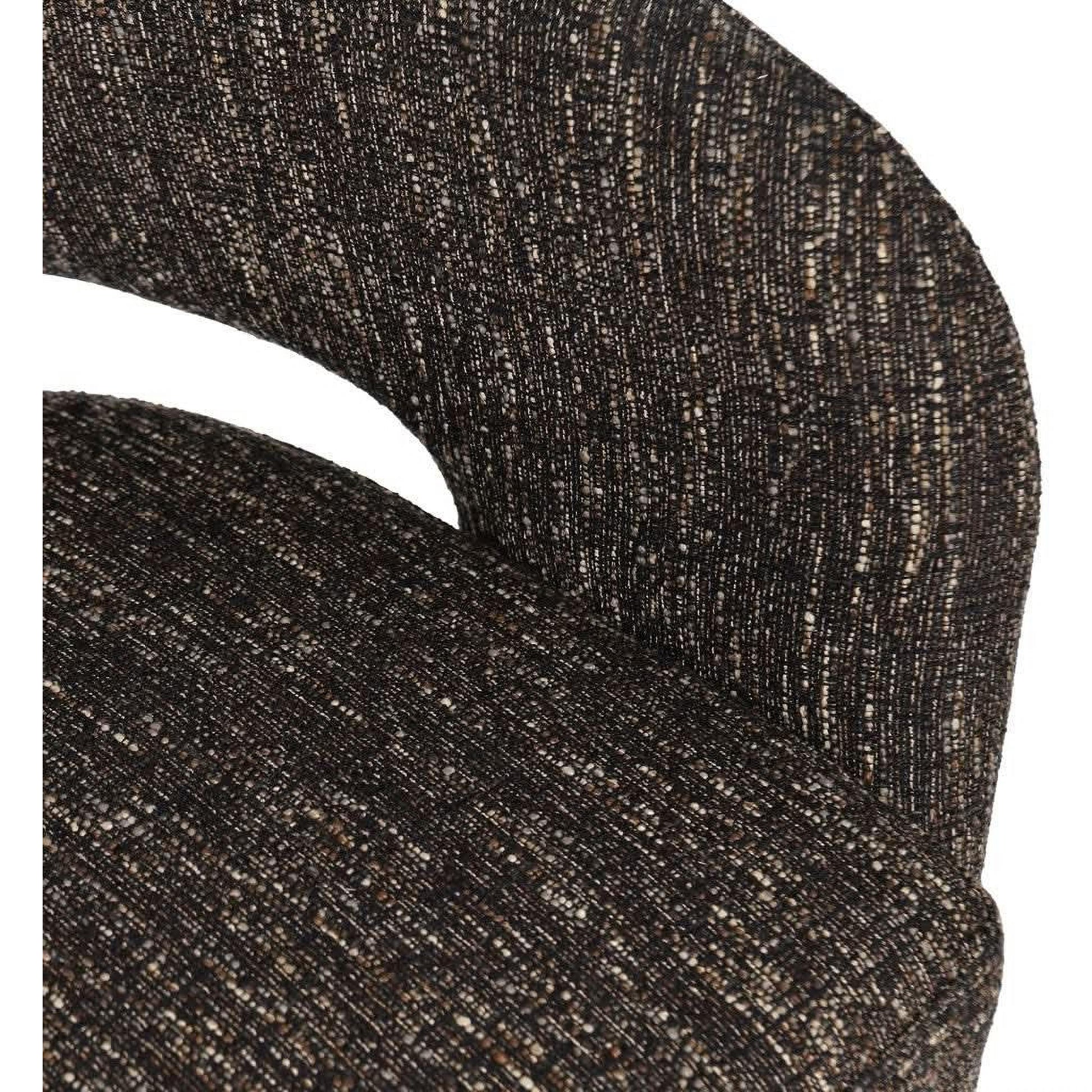 Lester Fabric Accent Armchair with 360 Degree Swivel in Chocolate - Chocolate Wood