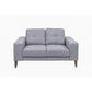 LIZ 3-SEATER + 2-SEATER MID-CENTURY GREY FABRIC SOFA SET - MyChocolateWood